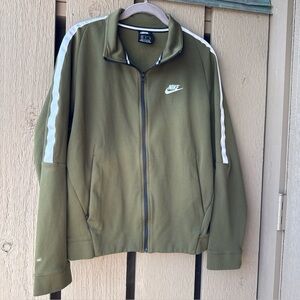 Nike Olive Green Tribute Track Jacket with White Accents